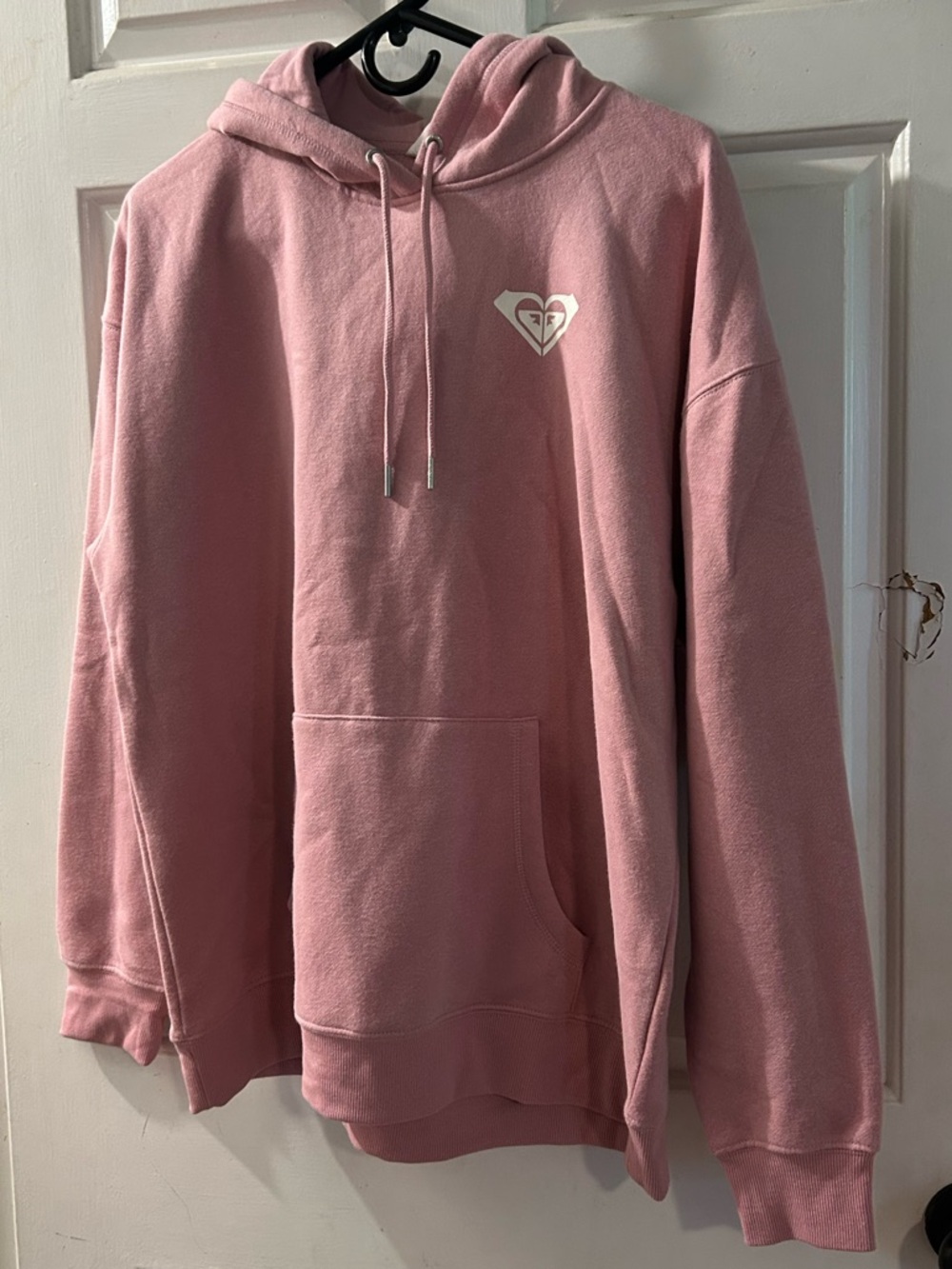 Roxy Pink Hoodie Sweatshirt with Heart Logo
